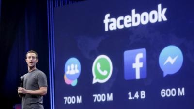 Mark Zuckerberg gives his keynote address in San Francisco