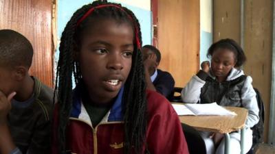 A school pupil in Yeoville, Johannesburg