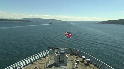 Ship with Union Jack