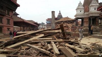 Collapsed buildings