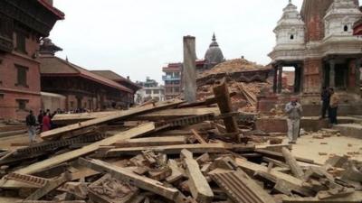 Collapsed buildings