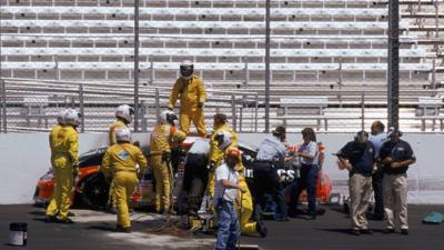 The aftermath of Adam Petty's crash