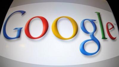 Google logo on screen