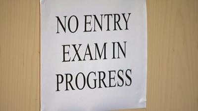 Exams sign