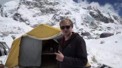 Thomas Martienssen at Everest base camp on April 18 2015