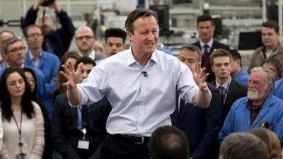 David Cameron addresses workers