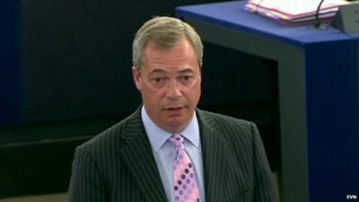 Nigel Farage speaking on immigration in the European Parliament