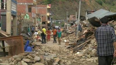 Earthquake damaged buildings