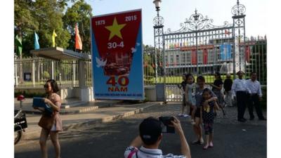 Poster marks fall of Saigon