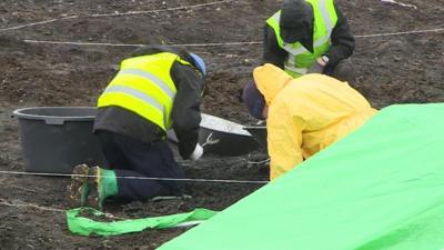 Team searching for human remains