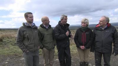 Giles Dilnot with forestry workers