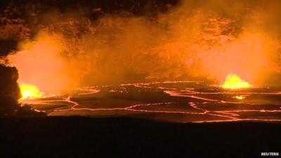 lava lake at the Kilauea volcano