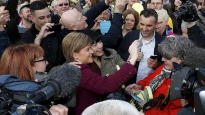 Nicola Sturgeon takes a selfie