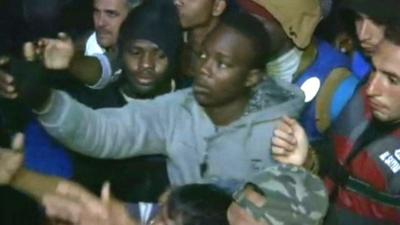 Migrants being rescued off Mediterranean sea