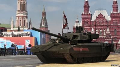 Russia's new Armata tank on display during Victory Day celebrations in Moscow