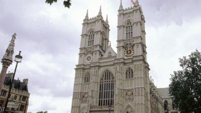 File image of Westminster Abbey where a service to mark VE Day takes place on Sunday