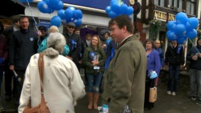 Conservative activists campaigning in Whitchurch, Cardiff