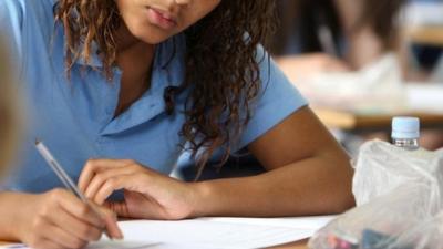 Pupil doing exam