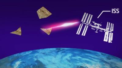 An illustration of a laser to zap space junk