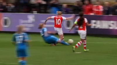 Arsenal's Kelly Smith is tackled