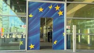 Doors opening and closing in EU building