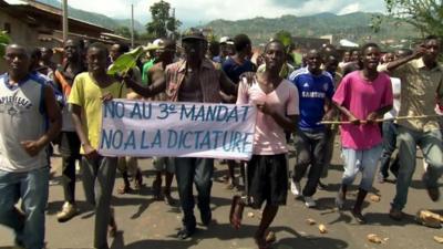 Anti-government protesters in Burundi