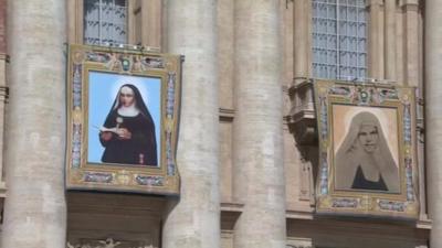 Portraits of two female Saints