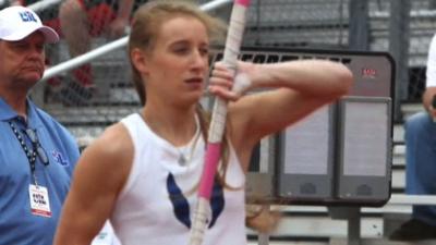 Blind pole vaulter Charlotte Brown