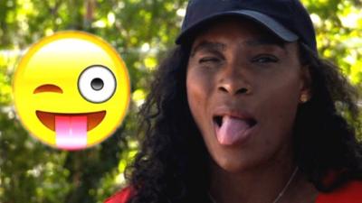 Serena Williams pulls a funny face