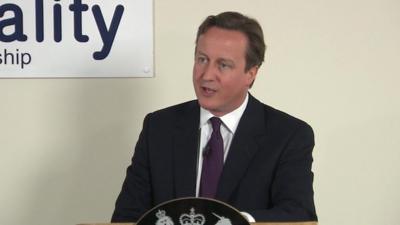 David Cameron gives speech