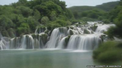 Still from timelapse video of Krka Falls, Croatia, created by computer science researchers at the University of Washington