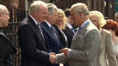 The Duke and Duchess of Cornwall meet Northern Ireland's first and deputy first ministers