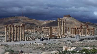 File photo taken on 14 March 2014. showing ancient city of Palmyra