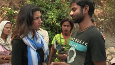 Yalda Hakim speaks to a survivor of the Nepal earthquakes