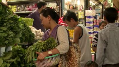 Shoppers in a supermarket