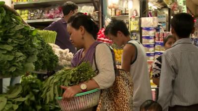 Shoppers in a supermarket