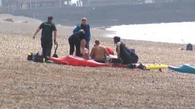 Rescue on Brighton beach