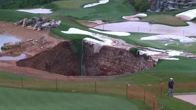 Sinkhole on golf course