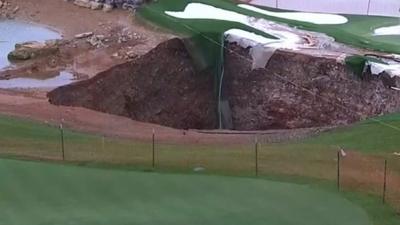 Sinkhole on golf course