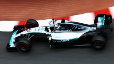 Lewis Hamilton drives in qualifying for the Monaco Grand Prix