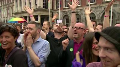 Dublin celebrates same sex marriage yes vote