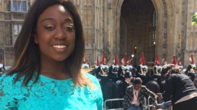 Ayshah at Houses of Parliament, Westminster