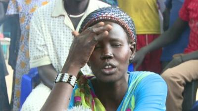 South Sudan market stall holder