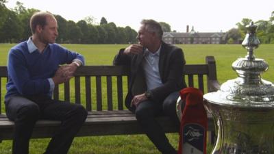 Prince William talks to Gary Lineker