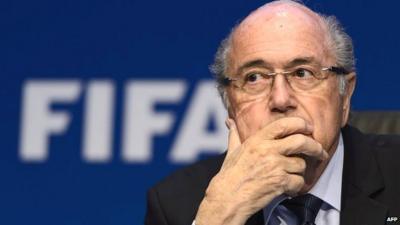 Sepp Blatter holds a news conference