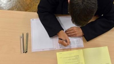 Pupil sitting exam