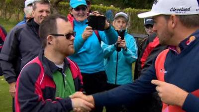 Members of the Team Ireland Special Olympics squad visit the Irish Open