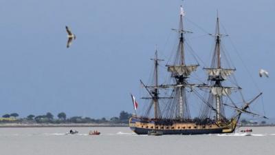 An exact replica of an 18th Century French frigate