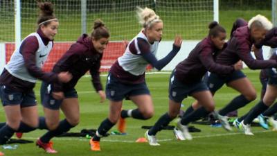 England women train ahead of the 2015 Women's World Cup in Canada