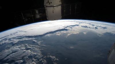 a view of an early morning sunrise over the Grand Canyon, USA, seen from the International Space Station